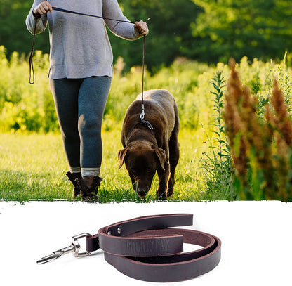 Leather Dog Leash - Genuine Material Leather Leash for All Pet Sizes - Leather Leash for Dogs - Pet Lead - Distressed Leather Leash - 5 Ft Premium Quality Dog Leash - Soft Leather Leash